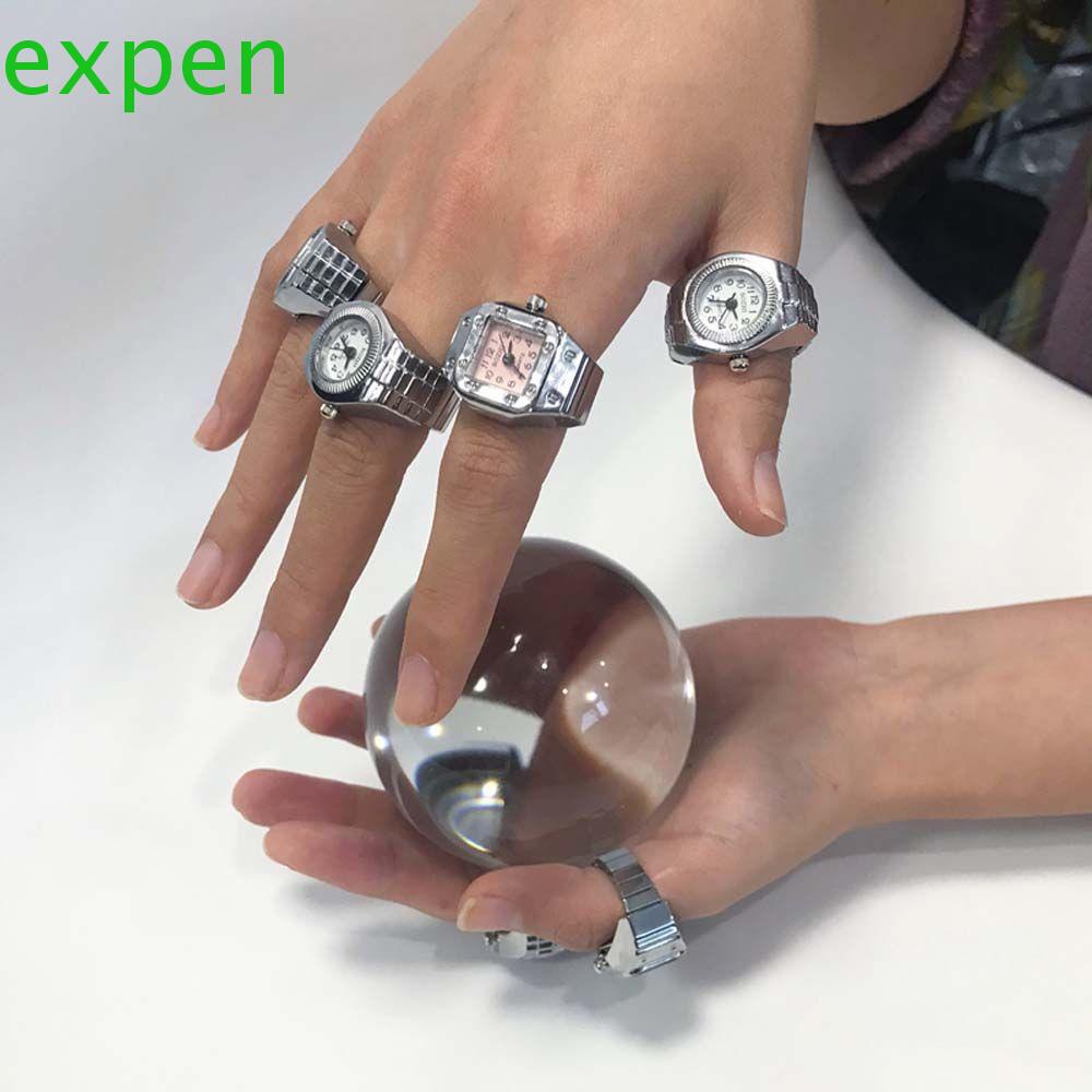 Nhẫn Đồng Hồ Đeo Tay Dây Co Giãn Thời Trang Hàn Quốc Nhiều Màu Sắc Dành Cho Nữ