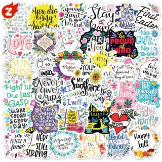 Motivational Text Sentence Graffiti Sticker~50pcs/set Waterproof Luggage Notebook Stickers