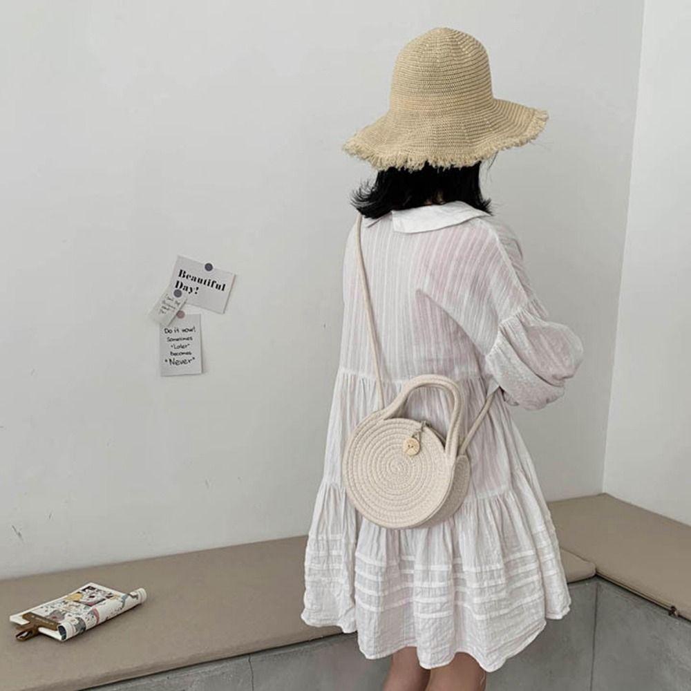 Túi Xách Đeo Vai Hình Tròn Phong Cách Bohemian Cổ Điển Cho Nữ