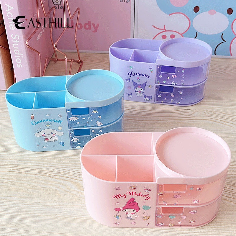 Hộp Đựng Bút / Mỹ Phẩm Để Bàn Họa Tiết Anime Sanrio Hello Kitty Kuromi Cinnamoroll My Melody Giá Đỡ