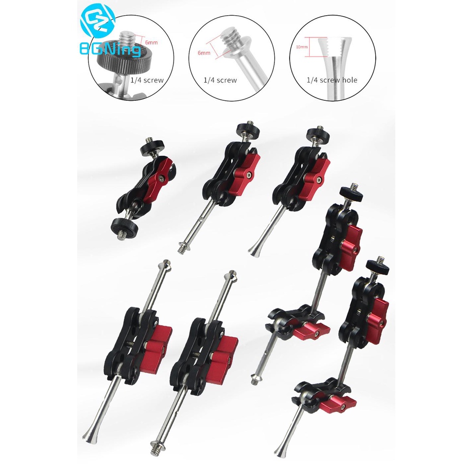BGNING Tương Thích Với DJI OSMO 360 Cho GoPro 13 12 Camera Xoay 360 Độ Đầu Bóng Đôi Magic Arm Mount 