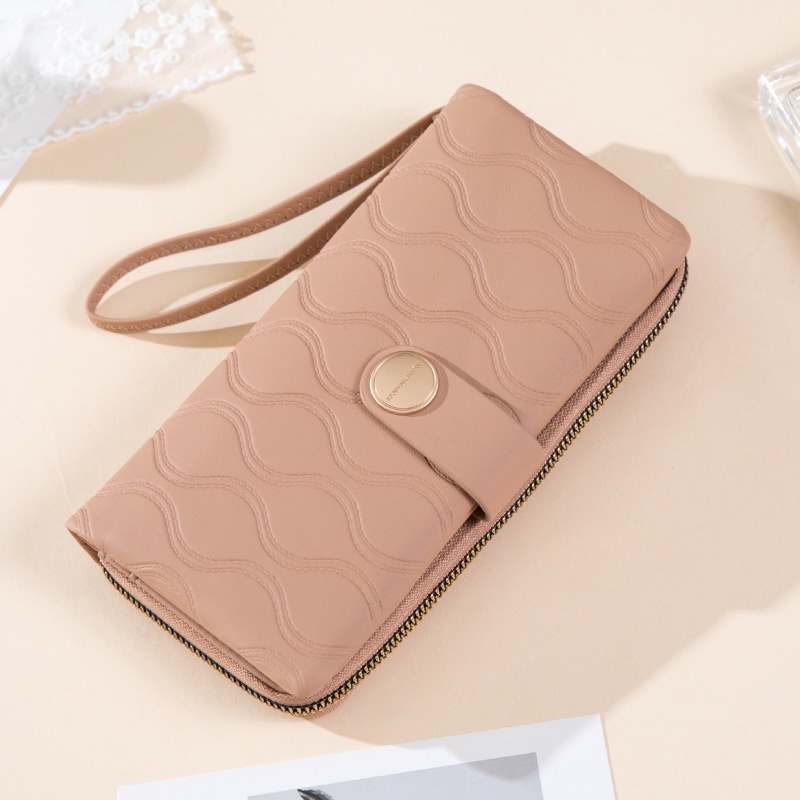 Ví Nữ Dài Cầm Tay Có Khóa Kéo Và Dây Đeo Cổ Tay