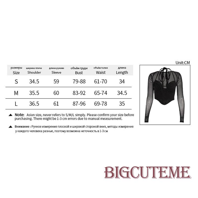 [] Áo Crop Top Dài Tay Phối Lưới Xuyên Thấu Phong Cách Đường Phố Đơn Giản Dành Cho Nữ