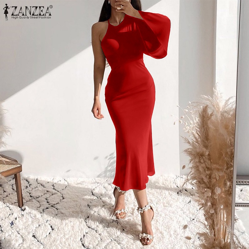 Đầm đuôi cá ZANZEA không tay cổ tròn thời trang cao cấp cho nữ