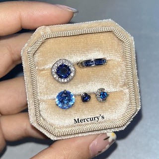 1 chiếc Bông Tai Stud nam Bạc đính đá Màu xanh Zircon Thép Titan Không Gỉ Khuyên Tai thời trang Sáng bóng Thời Trang Hoa tai Cho Nam/Nữ
