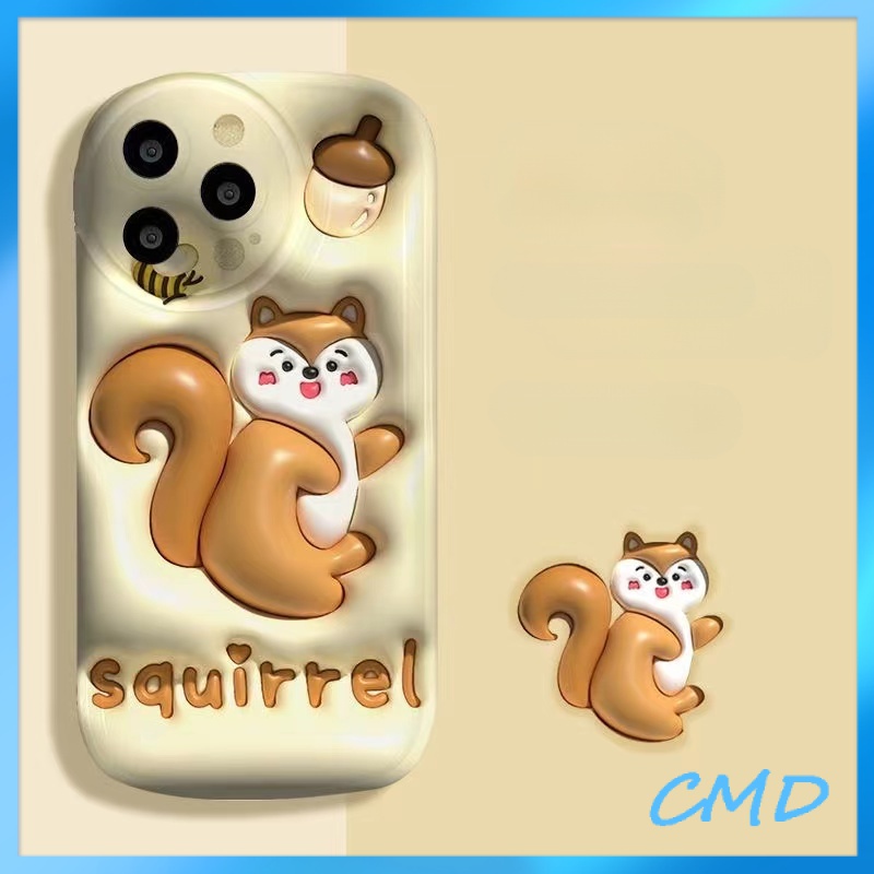 Ốp lưng iphone Điện Thoại Chestnut Squirrel 3D vừa có cảm giác nhìn, đệm khí, silicon Cho Iphone 6 / 6S / 6splus / se / 7 / 7plus / 8 / 8plus / X / xs / xsmax / 11 / 12 / 13 / 14 / Plus / pro / pro max-5069