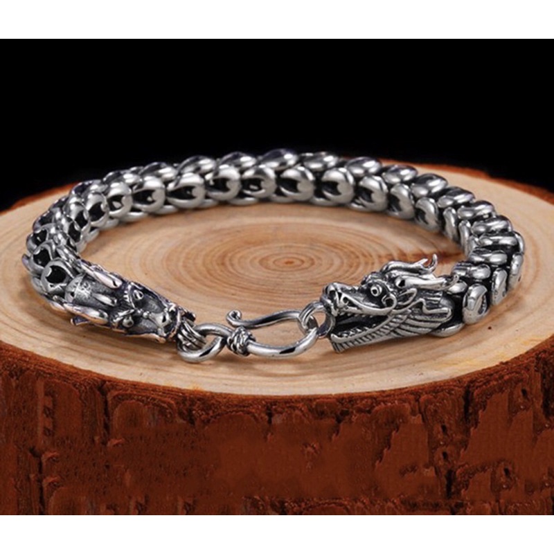 Lắc tay Bạc nam vảy rồng Bạc Thái 925 VHMART402