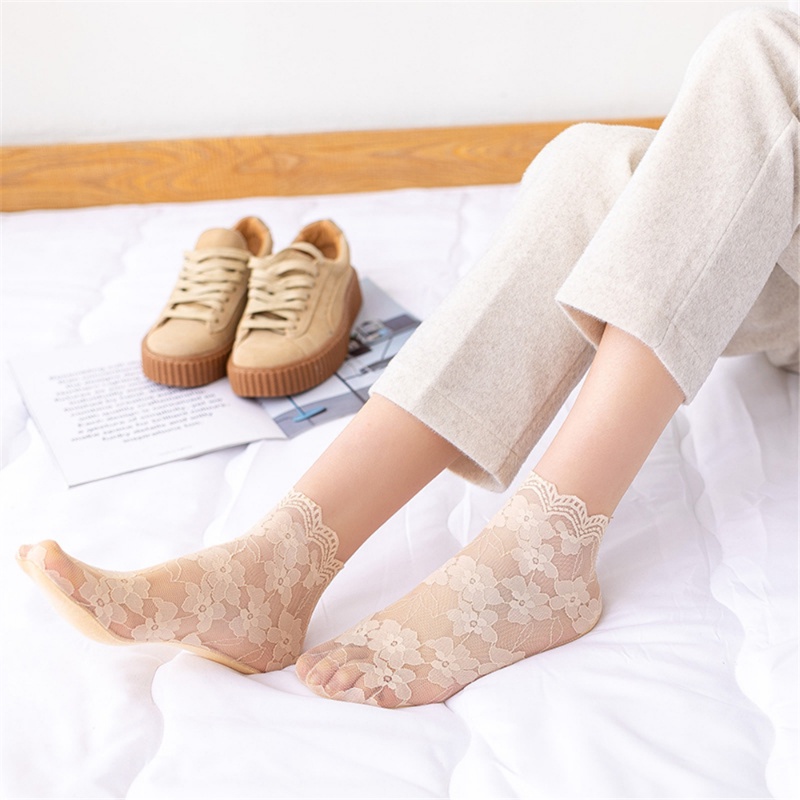 Đôi Vớ Ren Hoa NgắN / ChốNg TrượT ThờI Trang Cho Nữ