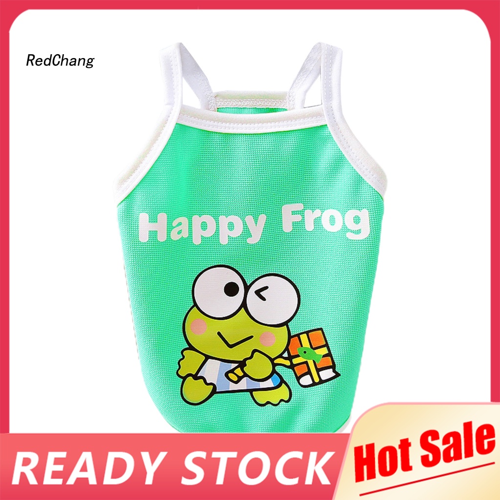 Rc ~ Áo Vest Thoáng Khí Họa Tiết Hoạt Hình Ếch Mặc Hàng Ngày Cho Thú Cưng