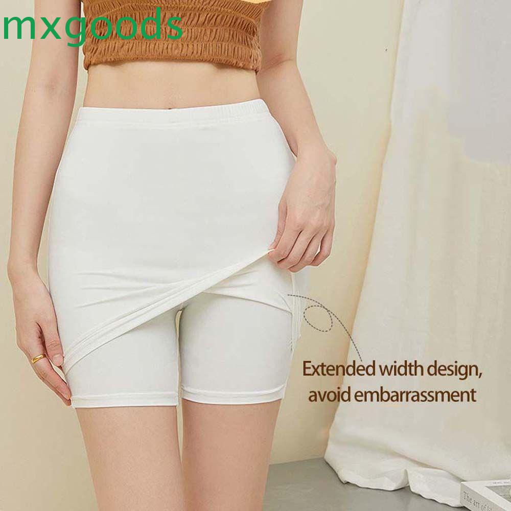 Quần Lót Boxer Ngắn Hai Lớp Eo Cao Màu Trơn Thoáng Khí Thời Trang Mùa Hè Dành Cho Nữ