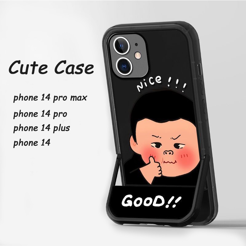 Ốp Điện Thoại TPU Kèm Giá Đỡ Họa Tiết Dễ Thương Cho IPhone 14 Pro Max 13 11 12 Casing XS X XR 6S 8 + 7 Plus