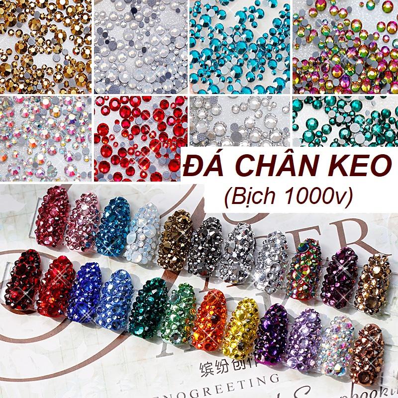 Bịch Đá Tiệp Chân Keo 1440 Viên Mix Size Đủ Màu Đính Trang Trí Móng Tay