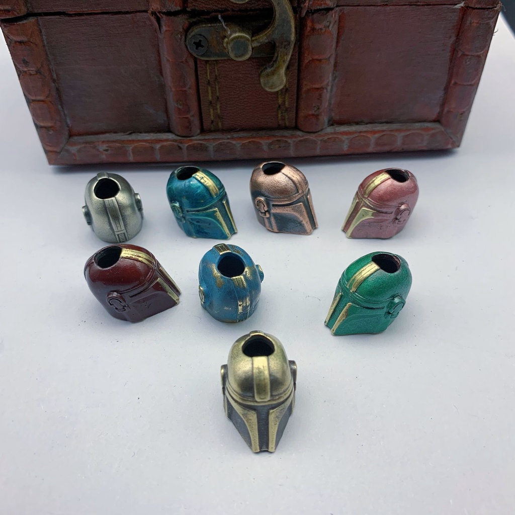 Móc Điện Thoại / Chìa Khóa Bằng Đồng Nguyên Chất Chạm Khắc Hình Star Wars Mandalorian Niche Edc