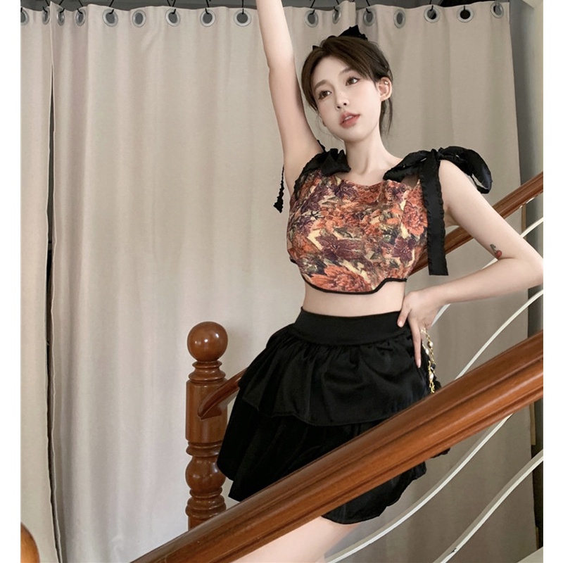 Áo Hai Dây Họa Tiết Hoa Thời Trang Mùa Hè Quyến Rũ Cho Nữ