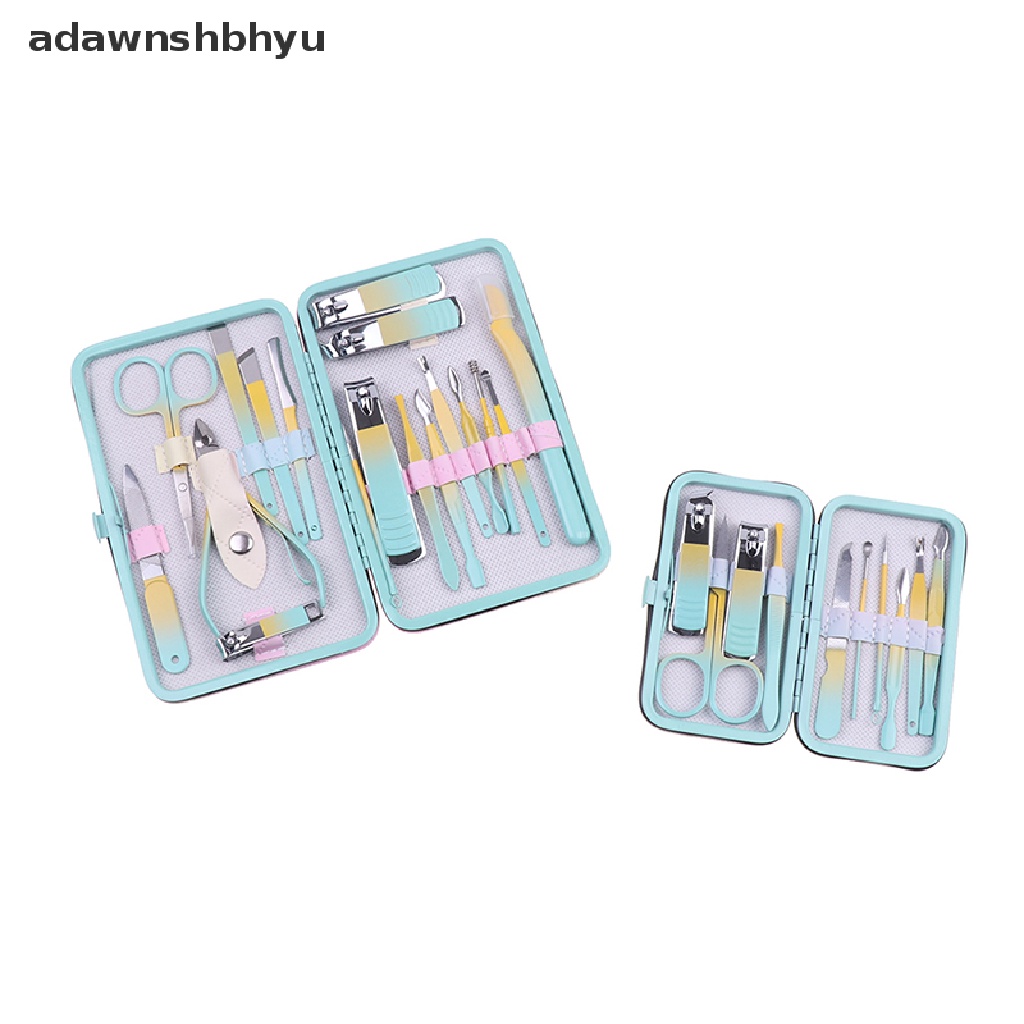 Bộ 10 / 12 / 18 Dụng Cụ Làm Móng Bằng Thép Không Gỉ Kèm Hộp Đựng