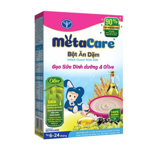 [HSD T10-2024] Bột Ăn Dặm Nutricare Metacare Gạo Sữa Dinh Dưỡng &amp; Olive SPECIAL 200g.