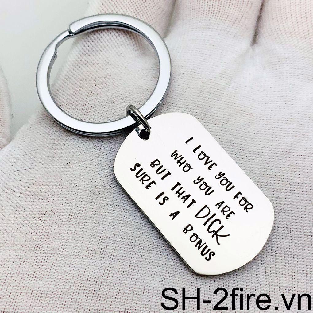 2 Móc Khóa Khắc Chữ I Love You for Who You are Cho Cặp Đôi