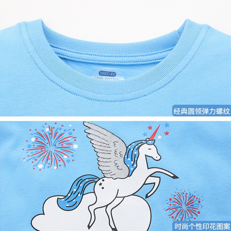 Áo Thun Cotton Tay Ngắn Thêu Họa Tiết Hoạt Hình Dễ Thương Thời Trang Mùa Hè 2023 Cho Bé Gái