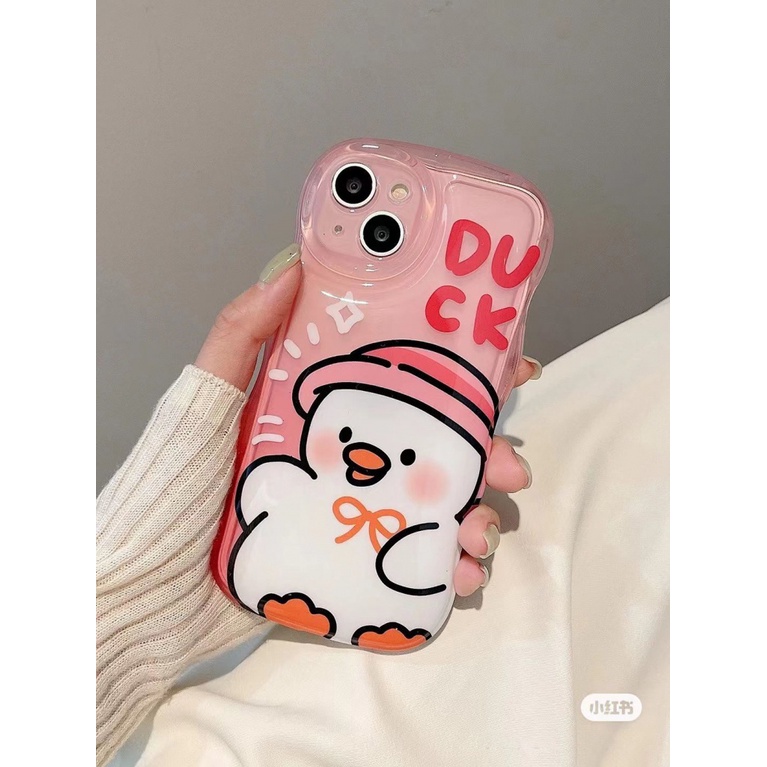 ✅Ốp Điện Thoại Mềm Trong Suốt Hình Vịt Hồng Cho iPhone 14promax 13pro Niche 11 / 12 xs / xr 7 / 8Plus