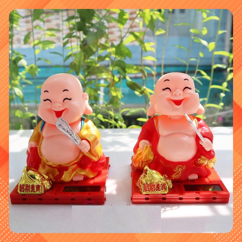 Tượng Phật Di Lặc Chibi Cười Gật Đầu Dùng Năng Lượng Mặt Trời - Mang lại sự thư thái, hoan hỷ, tài lộc cho gia chủ