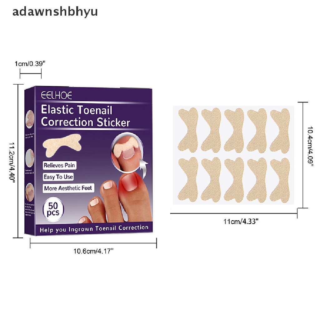 Set 50 Miếng Dán Chỉnh Sửa Móng Chân Mọc Ngược Tiện Dụng