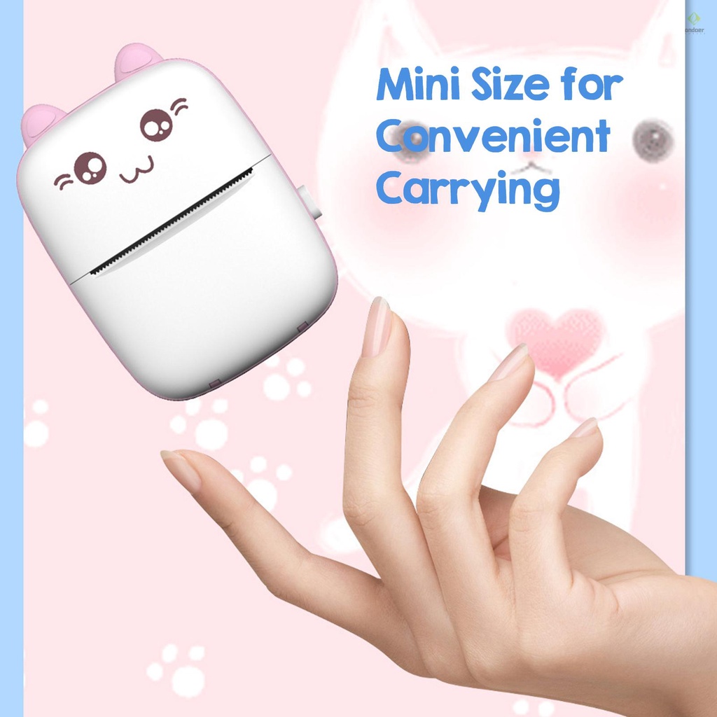 Máy In Nhiệt Mini BT Với Dây Cáp USB Cho Tài Liệu Ảnh Note