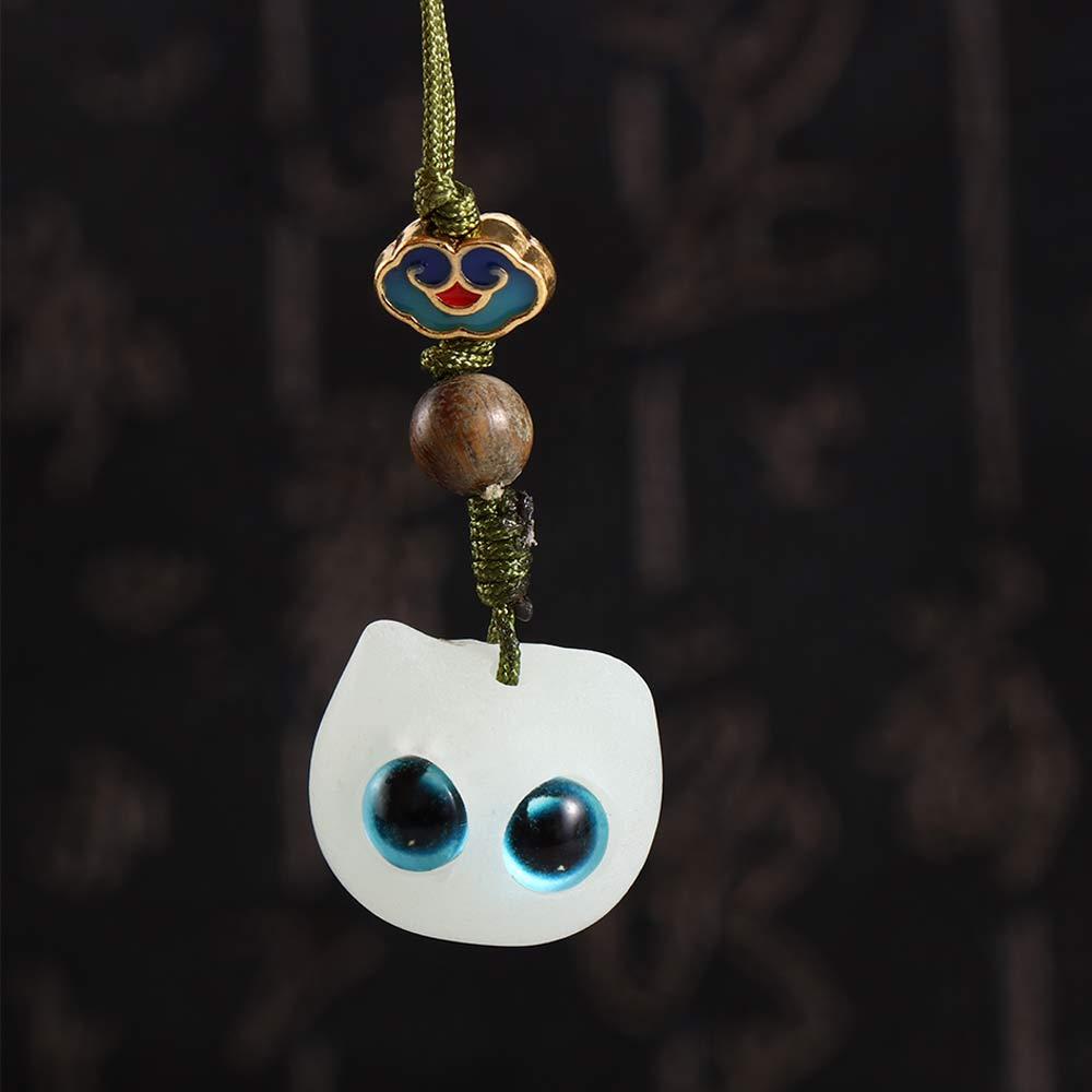 Móc Điện Thoại Bằng Gỗ Mun Hình Mèo Dễ Thương