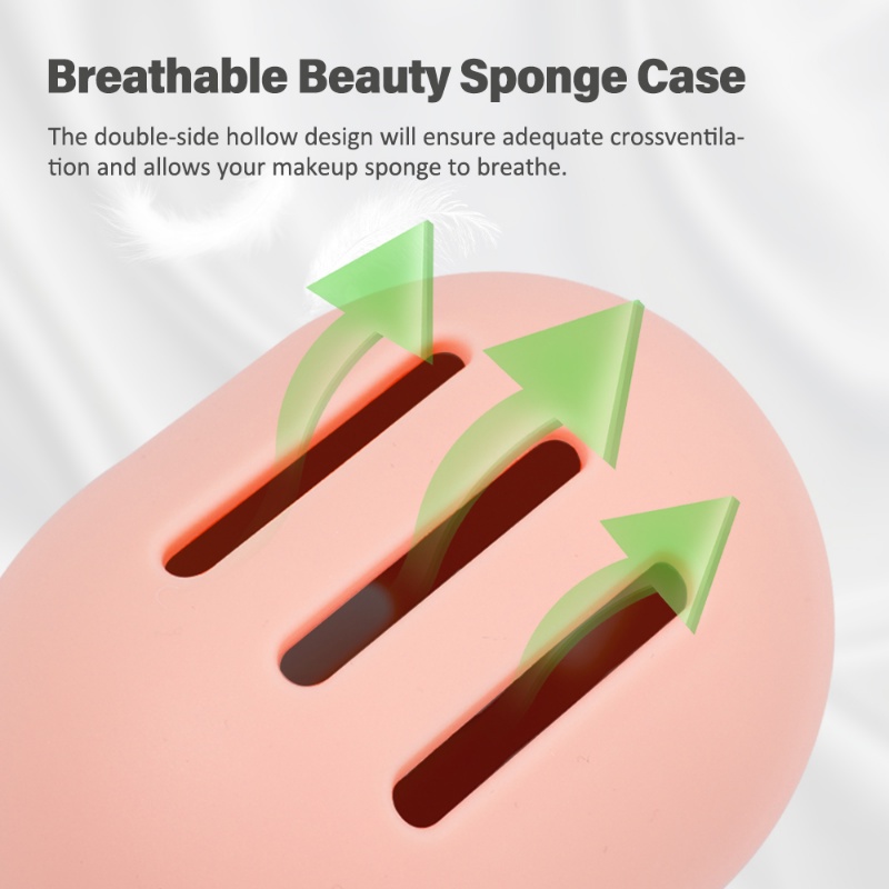 Hộp Silicone Đựng Mút Xốp Đánh Trứng Màu Trơn Đơn Giản Tiện Dụng Mang Theo Du Lịch