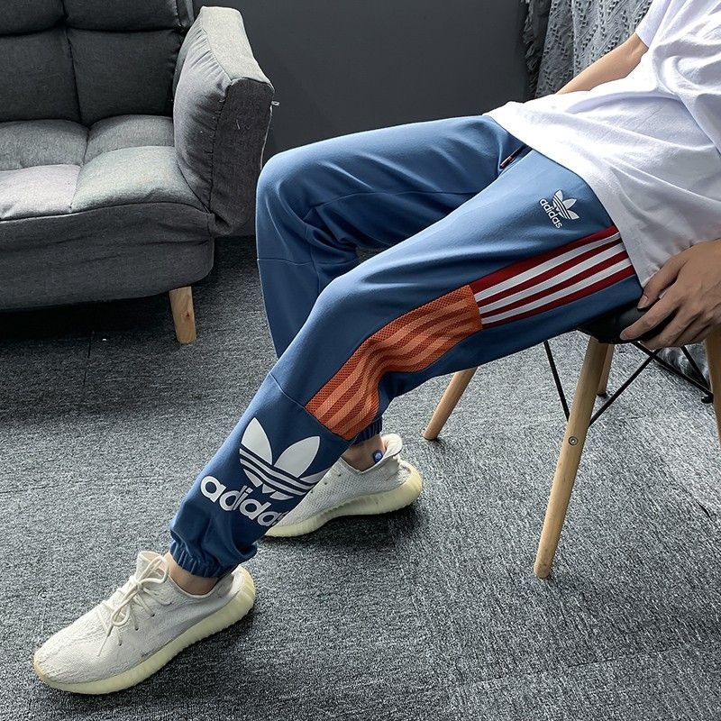 Quần Thể Thao Adidas 100% Cotton Kẻ Sọc Thêu Logo Thời Trang Cho Nam