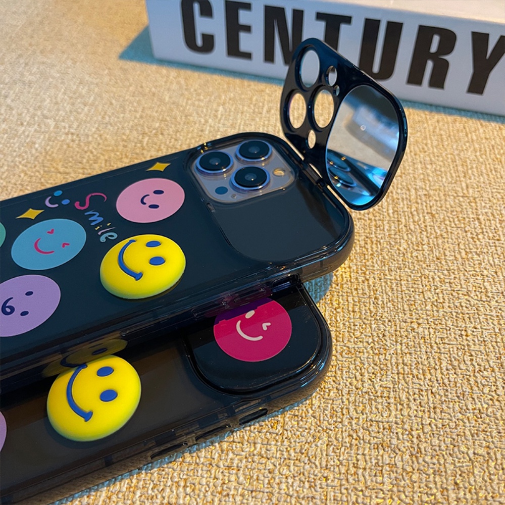 Ốp Điện Thoại TPU Mềm Tráng Gương Hình Biểu Tượng Cảm Xúc Có Thể Điều Chỉnh Cho IPhone 14 13 12 11 Pro Max
