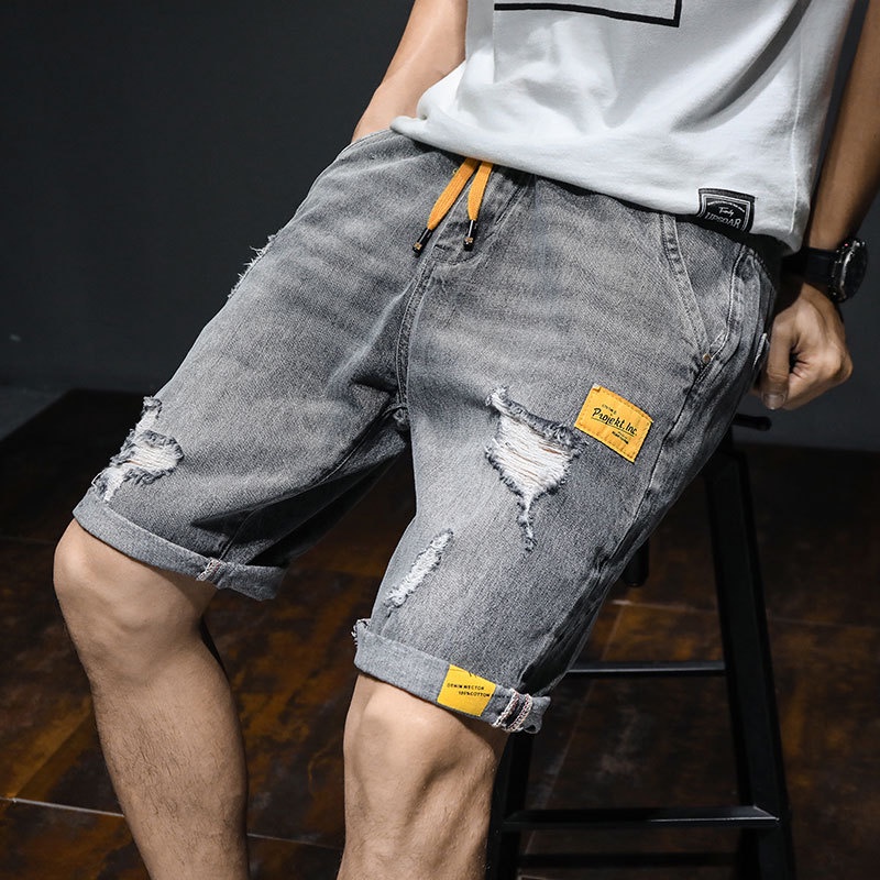 Quần Short denim Dáng Rộng Thời Trang Phong Cách Hàn Quốc Cho Nam