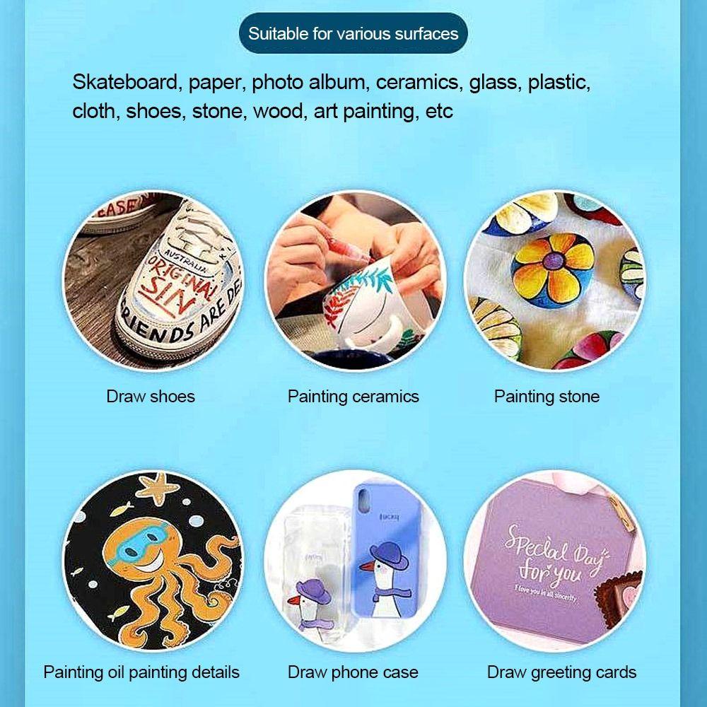 .Set 12 Bút Vẽ Đánh Golf Chống Nắng Chống Thấm Nước Bằng Acrylic