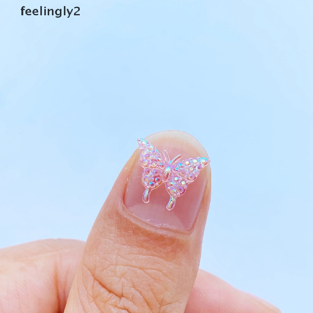 Bộ 50 Phụ Kiện Trang Trí Móng Tay Hình Bướm 3D Nhiều Màu Sắc Bằng Nhựa Resin