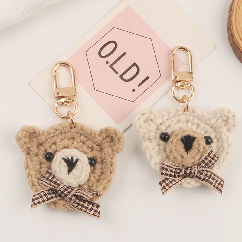 Móc Khóa Hình Gấu Thắt Nơ Bằng Vải Thời Trang