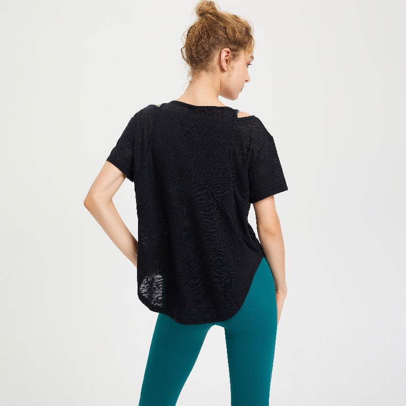 Áo Thun Thể Thao Tay Ngắn Dáng Rộng Nhanh Khô Thoáng Khí Thời Trang Cho Nữ