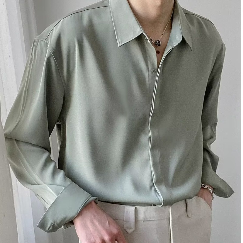 Áo Sơ Mi Nam Dài Tay Dáng Rộng Màu Sắc Thanh Lịch
