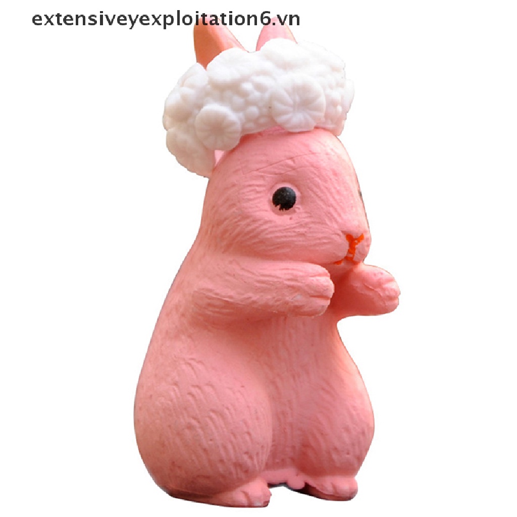 Mô Hình Chú Thỏ Hoạt Hình Dùng Trang Trí Nhà Búp Bê