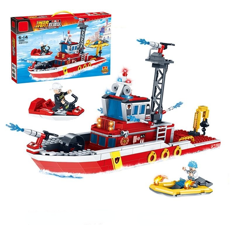 Đồ Chơi Lắp Ráp Tàu Cứu Hỏa C020 Tương Thích Với Lego