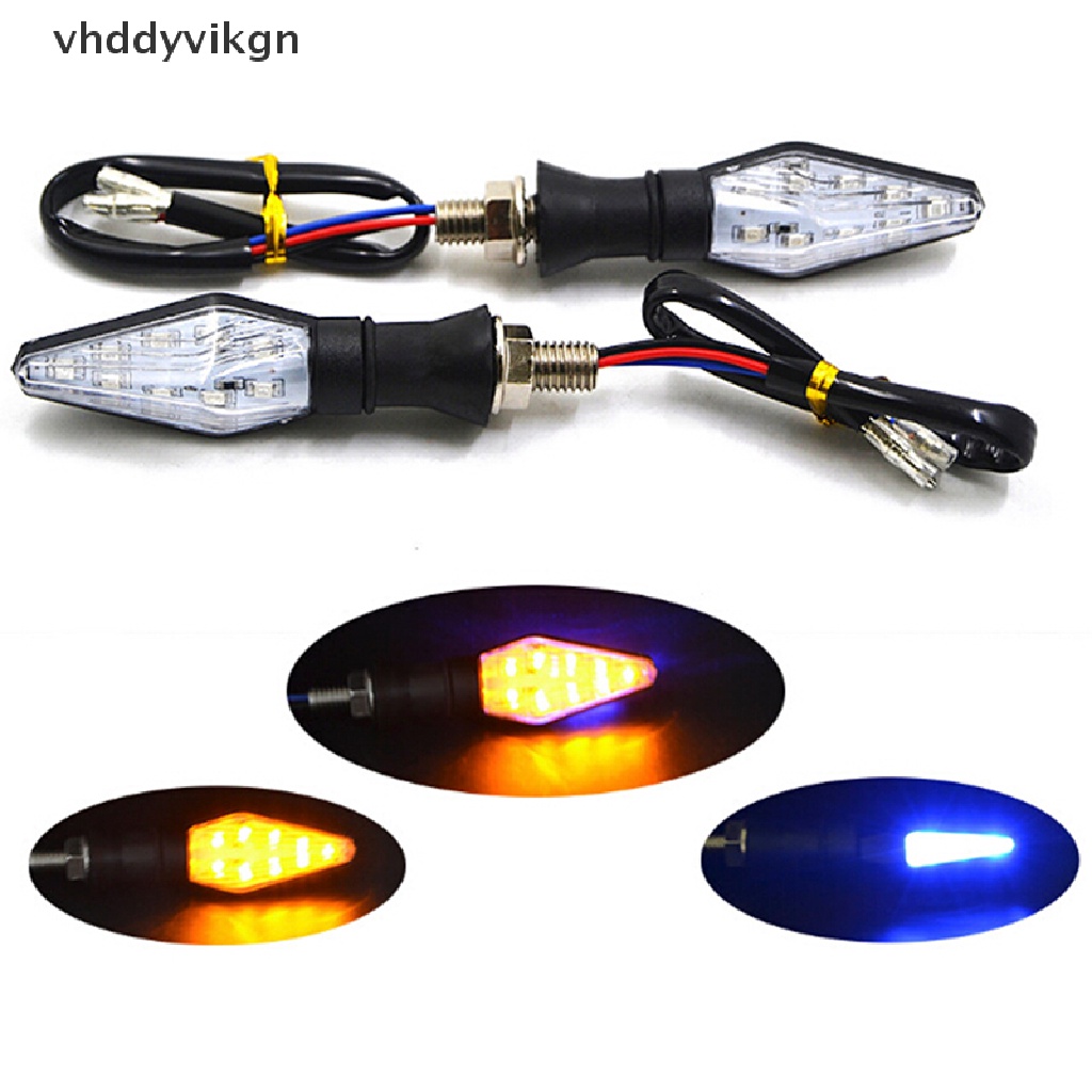 Đèn Xi Nhan 12 Bóng Led Màu Hổ Phách + Xanh Dương Thông Dụng Cho Xe Máy
