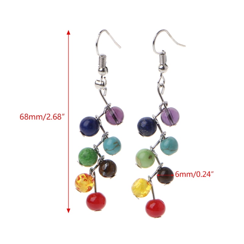 Khuyên Tai Xỏ Hạt Hợp Kim Màu Cầu Vồng Phong Cách Tối Giản Cổ Điển Cho Nữ