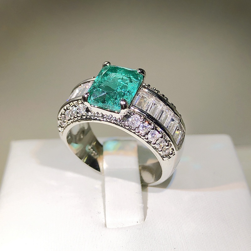 Nhẫn Mặt Vuông Đính Đá Zircon Thời Trang Âu Mỹ Cho Nữ