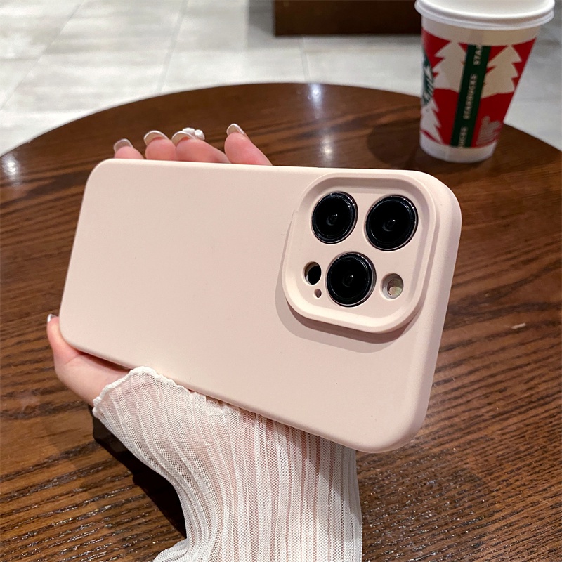 Ốp Điện Thoại Silicon Dẻo Mềm Bo Viền Bảo Vệ Camera Chống Sốc Sang Trọng Cho iPhone 14 13 12 11 Pro Max 14Plus 14Pro