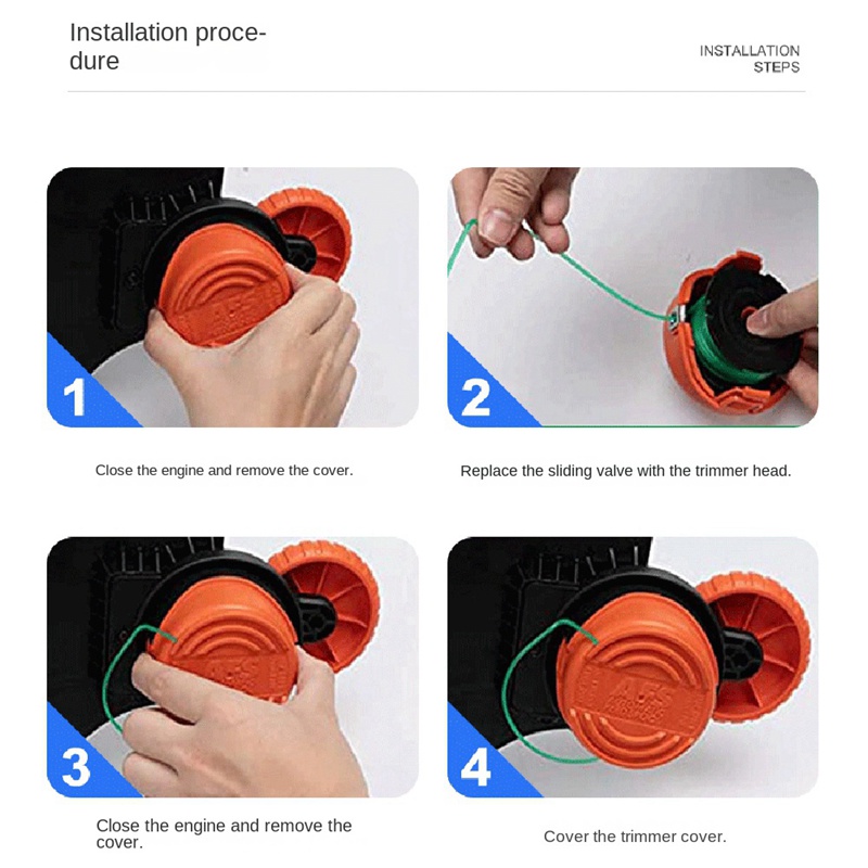 Bộ 4 Phụ Kiện Thay Thế Cho Máy Cắt Cỏ A6486 + Màu Đen90583594 Vỏ Bọc Ống Cuộn Thay Thế Cho Máy Câu Cá