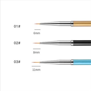 Sét cọ vẽ nét 3 cây, cọ vẽ móng tay, cọ nails (Set)