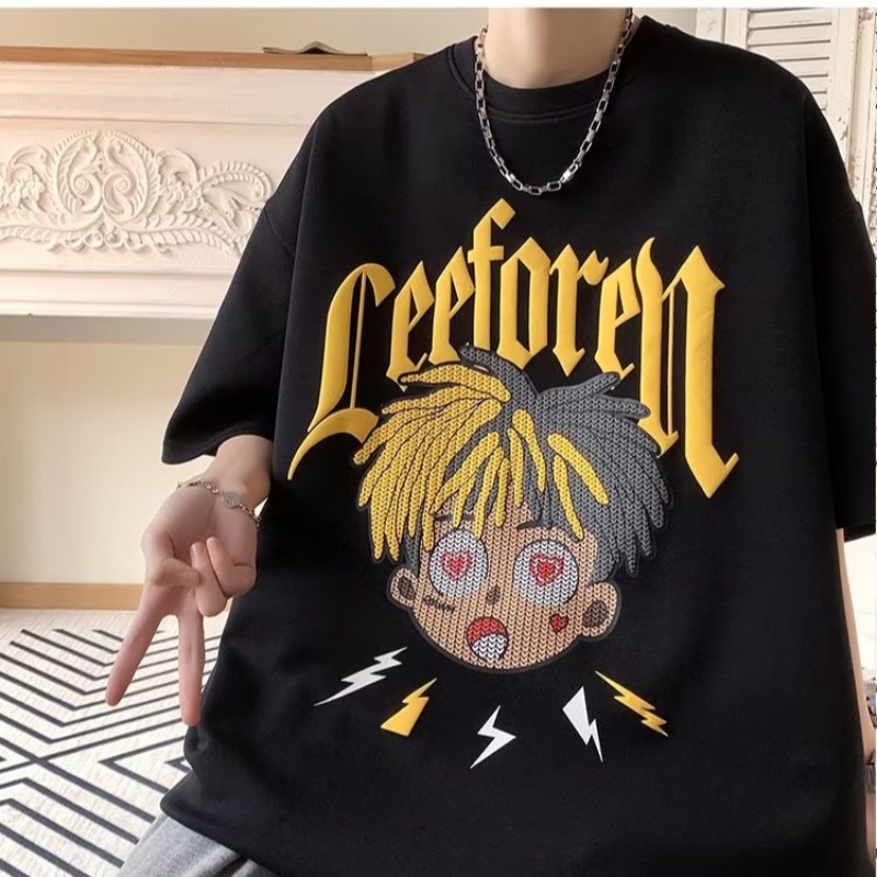 Áo Thun Tay Ngắn Cổ Tròn Phong Cách Hip hop Thời Trang Mùa Hè Hàng Mới Dành Cho Bạn Nam