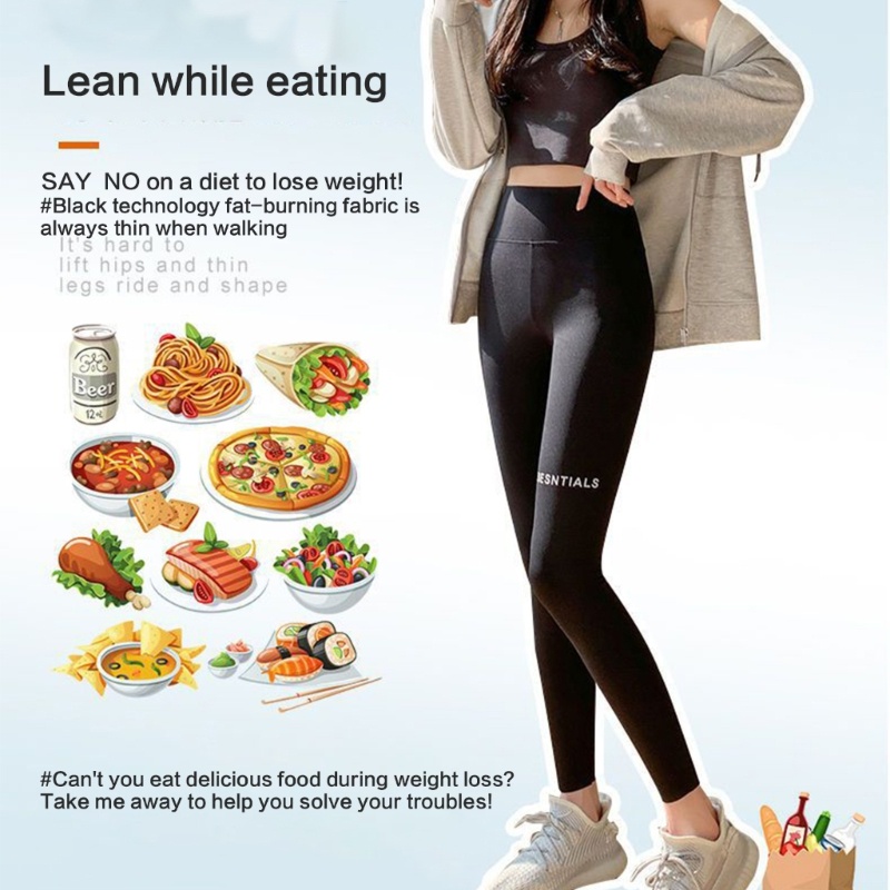 Xiangbao Quần Legging Thể Thao Lưng Cao Ôm Dáng Không Để Lại Dấu Vết In Chữ Thời Trang Xuân Hè Cho Nữ