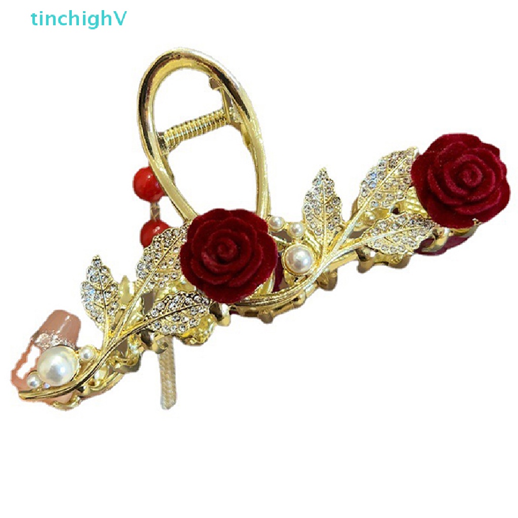 Kẹp Tóc Hoa Hồng Đính Đá Lấp Lánh Thời Trang Cho Nữ