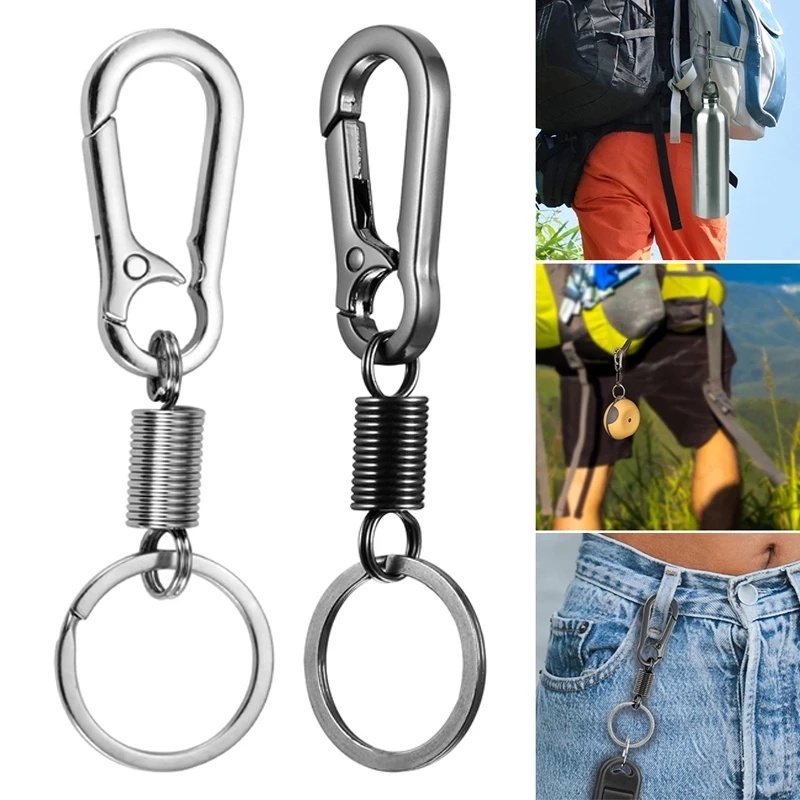 Set 1 / 10 Móc Khóa Carabiner Mini Bằng Hợp Kim Tiện Dụng Khi Đi Cắm Trại