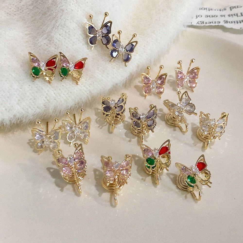 QQMALL Bông Tai Hình Bướm Dễ Thương Phong Cách Hàn Quốc Thời Trang Cho Nữ