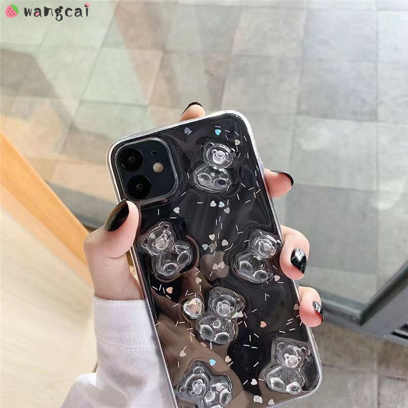 Ốp Điện Thoại Trang Trí Hình Gấu 3D Cho iPhone 14 Plus 13 12 Mini 11 Pro XS Max XR X 7 8 6 Plus